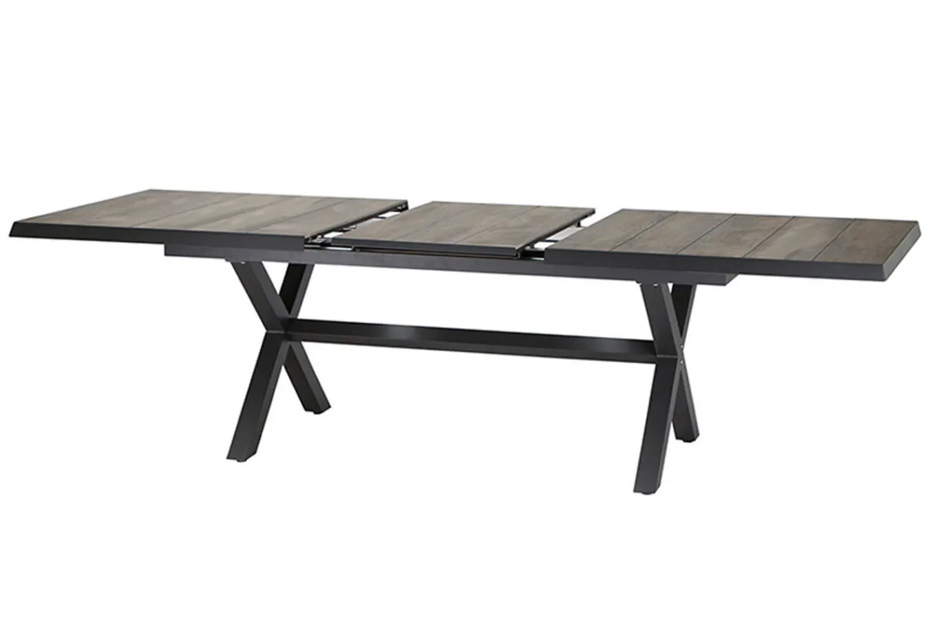 Online Sincro/Corido Garten-Essgruppe, anthrazit/grau, Alu/Geflecht/Keramik, 200/260 x 100 cm, inkl. 4 Diningsessel Garten-Essgruppen|Aluminium-Gartenmöbel