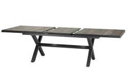 Online Sincro/Valencia Garten-Essgruppe, anthrazit/grau, Alu/Textilgewebe/Keramik, 200/260 x 100 cm, inkl. 8 Diningsessel, stufenlos verstellbar Garten-Essgruppen
