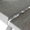 Outlet Sincro/Velia Garten-Essgruppe für 6 Personen, matt weiß-grau/washed grey, Alu/Ranotex, ausziehbare Tischplatte aus Keramik, stapelbare Stühle Aluminium-Gartenmöbel