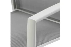 Clearance Sincro/Velia Garten-Essgruppe für 8 Personen, matt weiß-grau/washed grey, Alu/Ranotex, ausziehbare Tischplatte aus Keramik, stapelbare Stühle Garten-Essgruppen|Aluminium-Gartenmöbel