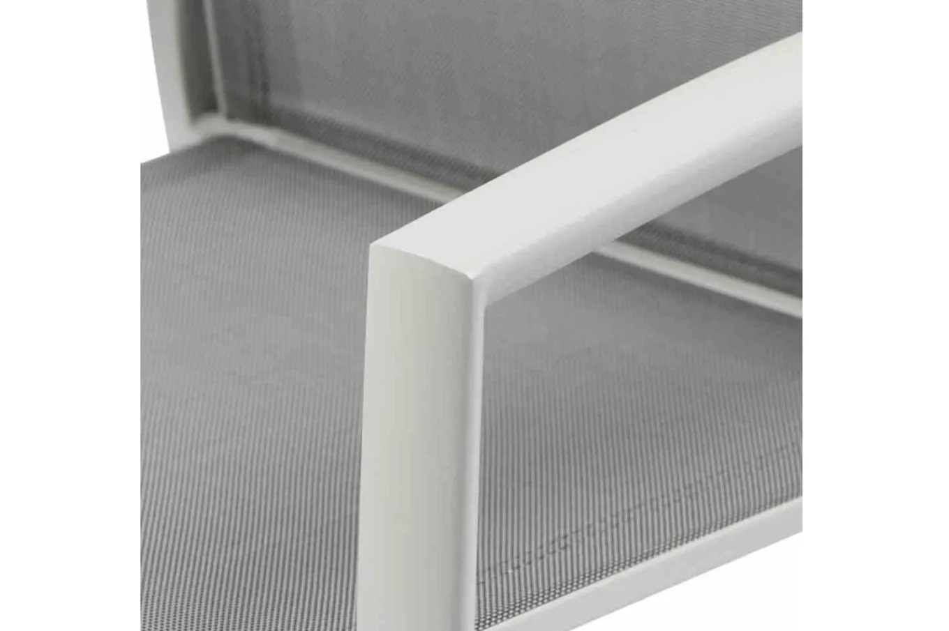 Clearance Sincro/Velia Garten-Essgruppe für 8 Personen, matt weiß-grau/washed grey, Alu/Ranotex, ausziehbare Tischplatte aus Keramik, stapelbare Stühle Garten-Essgruppen|Aluminium-Gartenmöbel