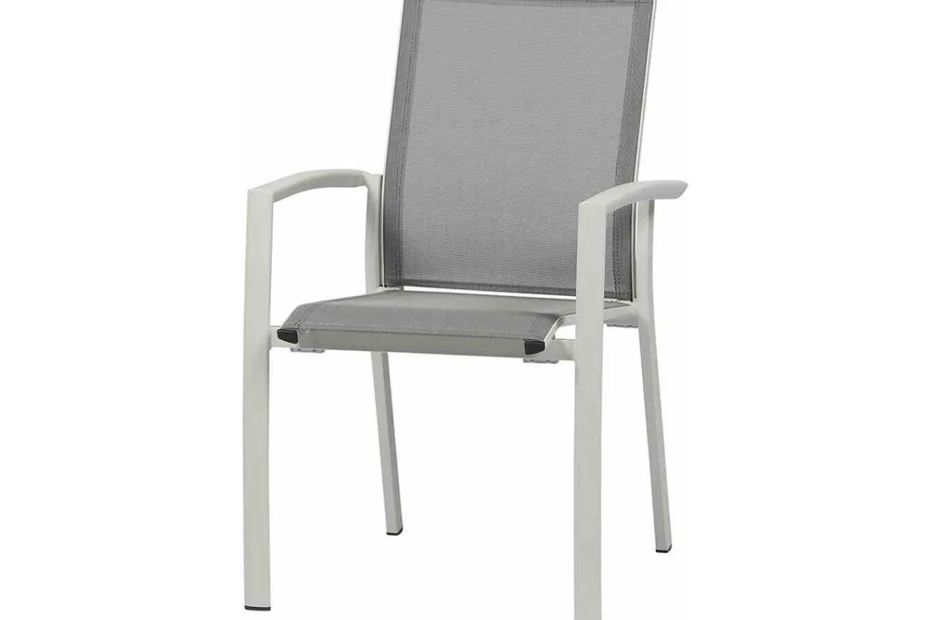 Clearance Sincro/Velia Garten-Essgruppe für 8 Personen, matt weiß-grau/washed grey, Alu/Ranotex, ausziehbare Tischplatte aus Keramik, stapelbare Stühle Garten-Essgruppen|Aluminium-Gartenmöbel