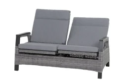 Clearance Solea Sofa, anthrazit/blau, Aluminium, 151,5x85x97 cm, stufenlos verstellbar Gartenbänke & Gartensofas