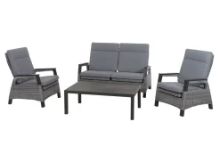 Clearance Solea Sofa, anthrazit/blau, Aluminium, 151,5x85x97 cm, stufenlos verstellbar Gartenbänke & Gartensofas