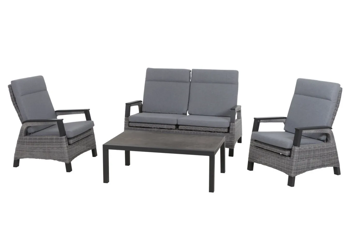 Clearance Solea Sofa, anthrazit/blau, Aluminium, 151,5x85x97 cm, stufenlos verstellbar Gartenbänke & Gartensofas