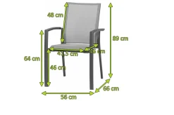 Sale Stapelsessel Velia, Aluminium/Ranotex, 66 x 56 x 89 cm, anthrazit Gartenstühle & Gartensessel