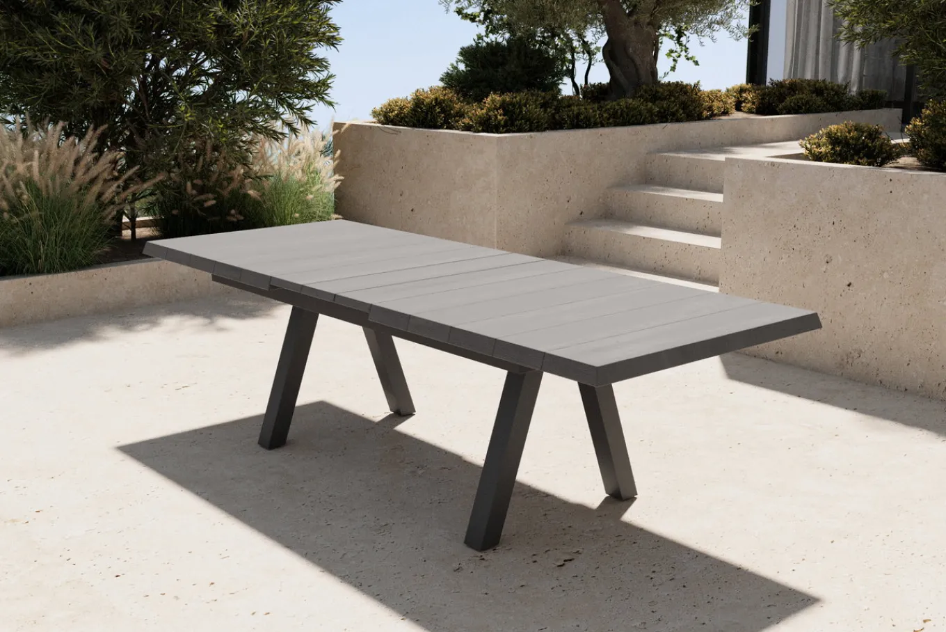Best Tirana Ausziehtisch, matt anthrazit, Alu/Keramik, 200/260 x 100 cm, ausziehbar, witterungsbeständig Gartentische