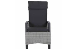 Discount Tirana/Corido Garten-Essgruppe, matt anthrazit, Aluminium/Keramik, Ausziehtisch, 8 Sessel Polyrattan-Gartenmöbel