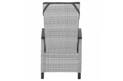 Discount Tirana/Corido Garten-Essgruppe, matt anthrazit, Aluminium/Keramik, Ausziehtisch, 8 Sessel Polyrattan-Gartenmöbel