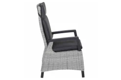 Discount Tirana/Corido Garten-Essgruppe, matt anthrazit, Aluminium/Keramik, Ausziehtisch, 8 Sessel Polyrattan-Gartenmöbel