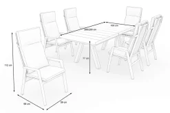 Hot SIENA GARDEN Tirana/Valencia Garten-Essgruppe, matt anthrazit, Alu/Edelstahl, Ausziehtisch, 6 Dining-Sessel Garten-Essgruppen|Aluminium-Gartenmöbel