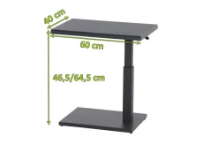 Hot Toreno Beistelltisch, anthrazit/schwarz, Aluminium, 60x40 cm, höhenverstellbar Gartentische