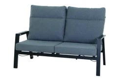 Hot Valencia 2-Sitzer Sofa, anthrazit matt, Alu/Ranotex, 152 x 82 x 99 cm, stufenlos verstellbar, inkl. Kissen Gartenbänke & Gartensofas