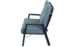 Hot Valencia 2-Sitzer Sofa, anthrazit matt, Alu/Ranotex, 152 x 82 x 99 cm, stufenlos verstellbar, inkl. Kissen Gartenbänke & Gartensofas