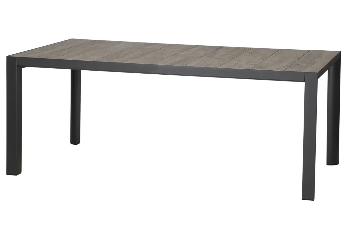 New Velia / Silva Garten-Essgruppe, anthrazit/washed grey, Alu/Ranotex/Keramik, 6 Sessel, Tisch 180 x 100 cm Garten-Essgruppen|Aluminium-Gartenmöbel