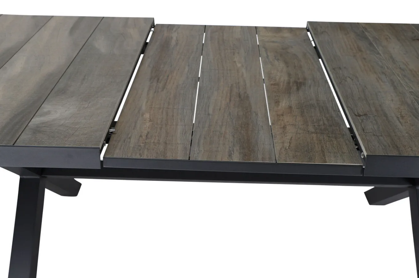 Best Velia / Sincro Garten-Essgruppe, anthrazit/natur-grau, Alu/Ranotex/Keramik, 6 Sessel, Ausziehtisch 200/260 x 100 cm Garten-Essgruppen