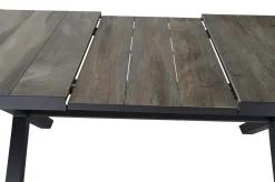 Online Velia / Sincro Garten-Essgruppe, anthrazit/natur-grau, Alu/Ranotex/Keramik, 10 Sessel, Ausziehtisch 200/260 x 100 cm Garten-Essgruppen