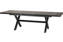Online Velia / Sincro Garten-Essgruppe, anthrazit/natur-grau, Alu/Ranotex/Keramik, 10 Sessel, Ausziehtisch 200/260 x 100 cm Garten-Essgruppen