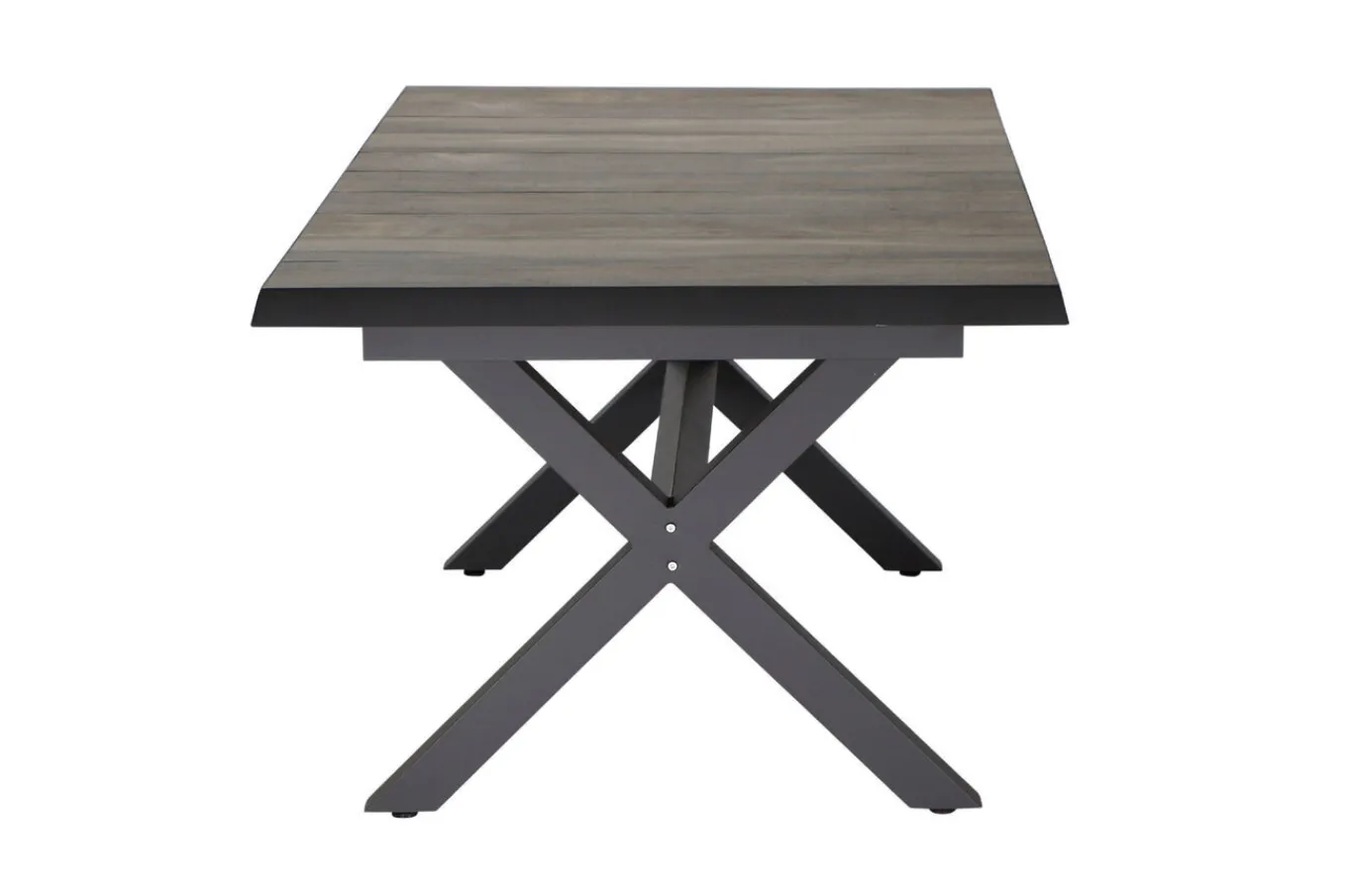 Clearance Velia/Sincro Garten-Essgruppe, anthrazit/natur-grau, Alu/Ranotex/Keramik, 8 Sessel, Ausziehtisch 200/260 x 100 cm Garten-Essgruppen|Aluminium-Gartenmöbel