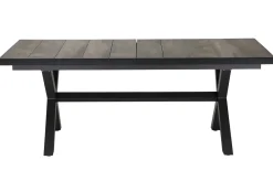 Clearance Velia/Sincro Garten-Essgruppe, anthrazit/natur-grau, Alu/Ranotex/Keramik, 8 Sessel, Ausziehtisch 200/260 x 100 cm Garten-Essgruppen|Aluminium-Gartenmöbel