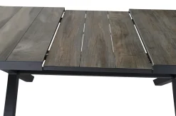 Clearance Velia/Sincro Garten-Essgruppe, anthrazit/natur-grau, Alu/Ranotex/Keramik, 8 Sessel, Ausziehtisch 200/260 x 100 cm Garten-Essgruppen|Aluminium-Gartenmöbel