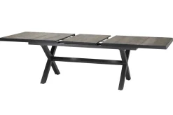 Clearance Velia/Sincro Garten-Essgruppe, anthrazit/natur-grau, Alu/Ranotex/Keramik, 8 Sessel, Ausziehtisch 200/260 x 100 cm Garten-Essgruppen|Aluminium-Gartenmöbel