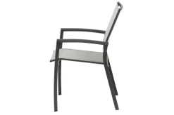 Clearance Velia/Sincro Garten-Essgruppe, anthrazit/natur-grau, Alu/Ranotex/Keramik, 8 Sessel, Ausziehtisch 200/260 x 100 cm Garten-Essgruppen|Aluminium-Gartenmöbel
