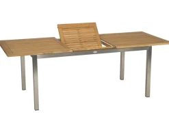 Clearance Cardiff Garten-Essgruppe, taupe/grau, Edelstahl/Textil, 162/220 x 90 cm, 6 Pers., Teakholz Garten-Essgruppen