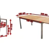 Sale Cardiff Garten-Essgruppe, silber/silbergrau, Edelstahl/Teak, Tisch 180/240 x 100 cm, 6 Stapelsessel, FSC®-zertifiziertes Produkt Garten-Essgruppen