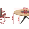 Best Cardiff Garten-Essgruppe, silber/taupe, Edelstahl/Teak, Tisch Ø 170 cm, 6 Stapelsessel, FSC®-zertifiziertes Produkt Garten-Essgruppen