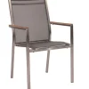 Clearance Cardiff Garten-Essgruppe, silber/silbergrau, Edelstahl/Teak, Tisch Ø 170 cm, 6 Stapelsessel, FSC®-zertifiziertes Produkt Garten-Essgruppen
