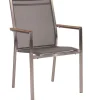 Cardiff Sessel, silbergrau, Edelstahl/Textil, 57 x 61 x 92 cm, stapelbar, Teak Armlehnen Edelstahl-Gartenmöbel|Gartenstühle & Gartensessel