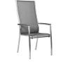 Online Cardiff Stapelsessel, silbergrau, Edelstahl/Textil/Aluminiumarmlehnen, 68,5x56x110 cm, stapelbar Edelstahl-Gartenmöbel|Gartenstühle & Gartensessel