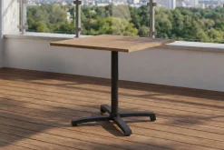 Livorno 2 Klapptisch, anthrazit, Aluminium/Old Teak, 80 x 80 cm, klappbar, Kreuzfußgestell Gartentische|Aluminium-Gartenmöbel