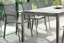 New New Top Stapelsessel, anthrazit/karbon, Aluminium/Textil, 65x57x89 cm, pulverbeschichtet, stapelbar Gartenstühle & Gartensessel