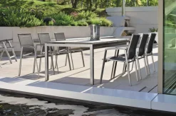Outlet New Top Stapelsessel, graphit/silbergrau, Aluminium/Textil, 65x57x89 cm, pulverbeschichtet, stapelbar Gartenstühle & Gartensessel