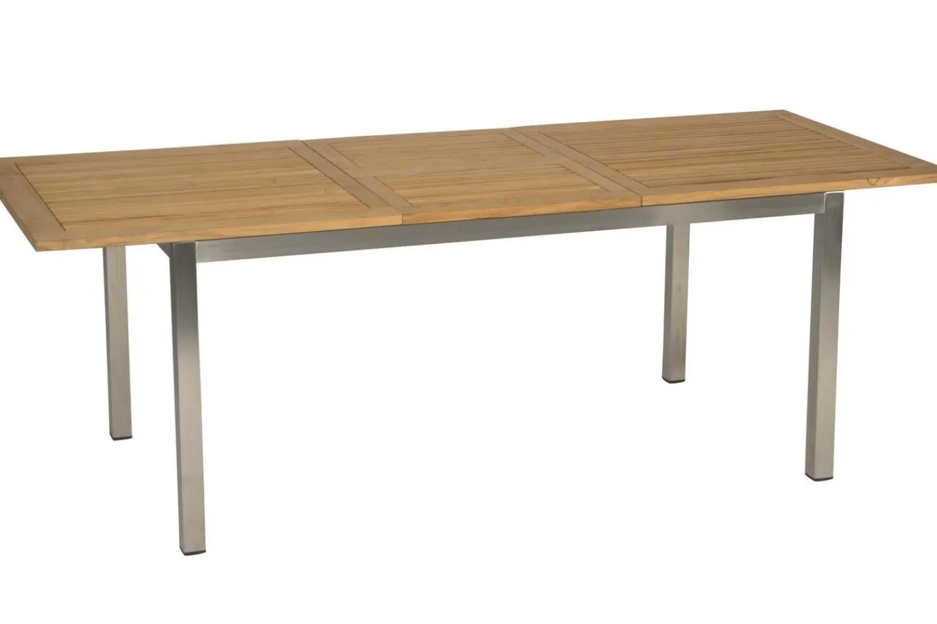 Online Polaris Garten-Essgruppe, silbergrau, Edelstahl/Textil, 162/220 x 90 cm, 6 Pers., Teakholz Garten-Essgruppen|Edelstahl-Gartenmöbel