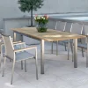 Hot Polaris Garten-Essgruppe, kaschmir, Edelstahl/Teak, Tisch 162/220 x 90 cm, 6 Personen, ausziehbar Garten-Essgruppen