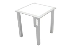 Online 2er-Set Sonnenliegen, silber/schwarz, Alu/Textil, 198x66x32cm, mit Beistelltisch 45x45cm Gartenliegen