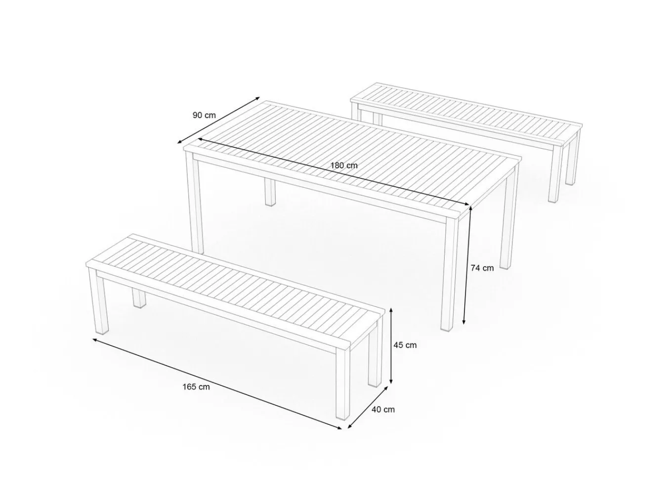 Discount Esstisch, Garten-Essgruppe, Silber, Aluminium/Eukalyptus, 180 x 90 cm, witterungsbeständig, hohe Belastbarkeit, FSC®-zertifiziertes Produkt Garten-Essgruppen|Aluminium-Gartenmöbel