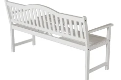 Discount Gartenbank, weiß, Akazie, 152 x 59 x 86 cm, 2-3 Personen, Klapptisch-Funktion, FSC®-zertifiziertes Produkt Gartenbänke & Gartensofas