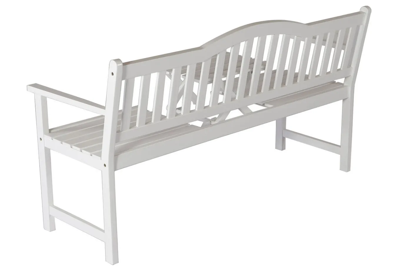 Discount Gartenbank, weiß, Akazie, 152 x 59 x 86 cm, 2-3 Personen, Klapptisch-Funktion, FSC®-zertifiziertes Produkt Gartenbänke & Gartensofas