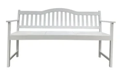 Discount Gartenbank, weiß, Akazie, 152 x 59 x 86 cm, 2-3 Personen, Klapptisch-Funktion, FSC®-zertifiziertes Produkt Gartenbänke & Gartensofas