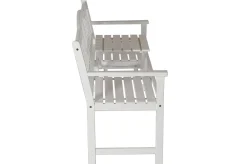 Discount Gartenbank, weiß, Akazie, 152 x 59 x 86 cm, 2-3 Personen, Klapptisch-Funktion, FSC®-zertifiziertes Produkt Gartenbänke & Gartensofas