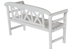 Hot Gartenbank, weiß, Akazie, 128 x 54 x 81 cm, 2 Personen, FSC®-zertifiziertes Produkt Gartenbänke & Gartensofas