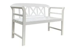 Hot Gartenbank, weiß, Akazie, 128 x 54 x 81 cm, 2 Personen, FSC®-zertifiziertes Produkt Gartenbänke & Gartensofas