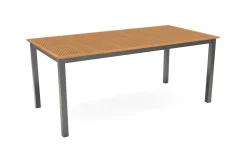 Discount Garten-Essgruppe, anthrazit/naturbelassen, Alu/Eukalyptus/Textilgewebe, Esstisch 180 x 90 cm, 6 Klappstühle, FSC®-zertifiziertes Produkt Garten-Essgruppen|Aluminium-Gartenmöbel