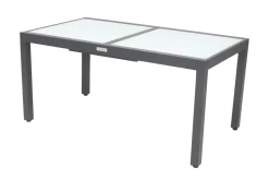Outlet Garten-Essgruppe mit 6 Sesseln, anthrazit/grau, Alu/Glas, Tisch ca. 160/220 x 90 cm, ausziehbar, witterungsbeständig, FSC®-zertifiziertes Produkt Garten-Essgruppen|Aluminium-Gartenmöbel