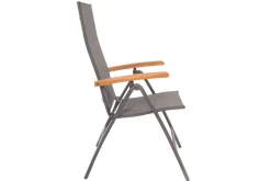 Garten-Essgruppe, 6 Personen, ausziehbarer Tisch 160–220 cm, Aluminium/Glas/Eukalyptus Garten-Essgruppen|Aluminium-Gartenmöbel