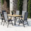 Garten-Essgruppe, 6 Personen, ausziehbarer Tisch 150–200 cm, Aluminium /Eukalyptusholz FSC®-zertifiziert Garten-Essgruppen|Aluminium-Gartenmöbel